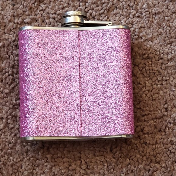Pink Glitter Chrome Sugar Skull Flask - Picture 2 of 5
